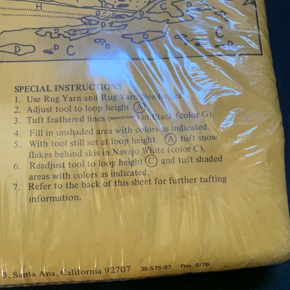 Vintage 1976 Rug Crafters downhill racer yarn rug pattern - Picture 6 of 12